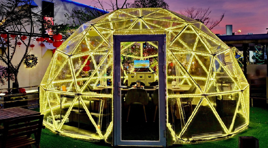 5m clear dome coffee dinner tent
